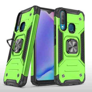 For vivo Y17 Magnetic Armor Shockproof TPU + PC Phone Case with Metal Ring Holder(Green)