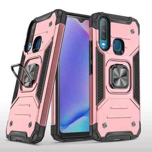 For vivo Y17 Magnetic Armor Shockproof TPU + PC Phone Case with Metal Ring Holder(Rose Gold)