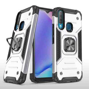 For vivo Y17 Magnetic Armor Shockproof TPU + PC Phone Case with Metal Ring Holder(Silver)