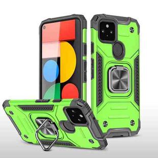 For Google Pixel 5a Magnetic Armor Shockproof TPU + PC Phone Case with Metal Ring Holder(Green)