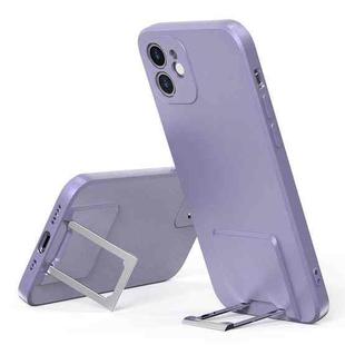 Skin Feel Frosted TPU Shockproof Phone Case with Telescopic Holder For iPhone 11(Purple)