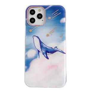 For iPhone 13 Pro Max Dual-side Laminating  Marble TPU Phone Case (Blue Dolphin)