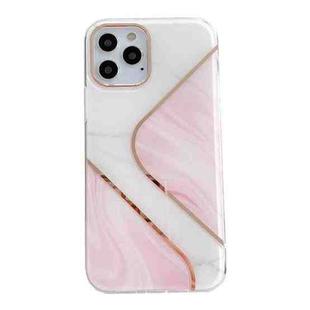 For iPhone 11 Pro Max Dual-side Laminating  Marble TPU Phone Case (S Pink White)