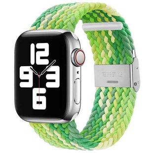 Nylon Braid One Buckle Watch Band For Apple Watch Series 8&7 41mm / SE 2&6&SE&5&4 40mm / 3&2&1 38mm(Lime)