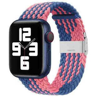 Nylon Braid One Buckle Watch Band For Apple Watch Series 8&7 41mm / SE 2&6&SE&5&4 40mm / 3&2&1 38mm(Z Blue Pink)