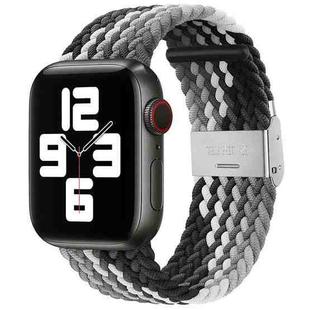 Nylon Braid One Buckle Watch Band For Apple Watch Series 8&7 41mm / SE 2&6&SE&5&4 40mm / 3&2&1 38mm(Black Chocolate)