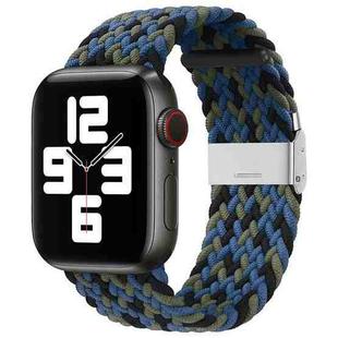 Nylon Braid One Buckle Watch Band For Apple Watch Series 8&7 41mm / SE 2&6&SE&5&4 40mm / 3&2&1 38mm(Blue Camouflage)