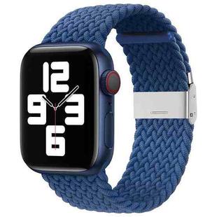 Nylon Braid One Buckle Watch Band For Apple Watch Series 8&7 41mm / SE 2&6&SE&5&4 40mm / 3&2&1 38mm(Cold Blue)