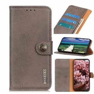 For OPPO Realme 8i KHAZNEH Cowhide Texture Horizontal Flip Leather Phone Case(Khaki)