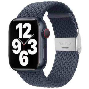 Nylon Braid One Buckle Watch Band For Apple Watch Ultra 49mm / Series 8&7 45mm / SE 2&6&SE&5&4 44mm / 3&2&1 42mm(Deep Blue)