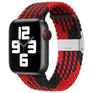 Nylon Braid One Buckle Watch Band For Apple Watch Ultra 49mm / Series 8&7 45mm / SE 2&6&SE&5&4 44mm / 3&2&1 42mm(Z Black Red)
