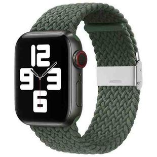 Nylon Braid One Buckle Watch Band For Apple Watch Ultra 49mm / Series 8&7 45mm / SE 2&6&SE&5&4 44mm / 3&2&1 42mm(Dark Olive)