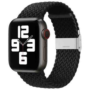 Nylon Braid One Buckle Watch Band For Apple Watch Ultra 49mm / Series 8&7 45mm / SE 2&6&SE&5&4 44mm / 3&2&1 42mm(Black)