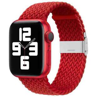 Nylon Braid One Buckle Watch Band For Apple Watch Ultra 49mm / Series 8&7 45mm / SE 2&6&SE&5&4 44mm / 3&2&1 42mm(Red)