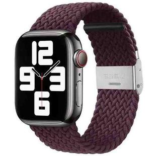 Nylon Braid One Buckle Watch Band For Apple Watch Ultra 49mm&Watch Ultra 2 49mm / Series 9&8&7 45mm / SE 3&SE 2&6&SE&5&4 44mm / 3&2&1 42mm(Cherry)