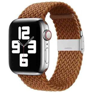 Nylon Braid One Buckle Watch Band For Apple Watch Ultra 49mm / Series 8&7 45mm / SE 2&6&SE&5&4 44mm / 3&2&1 42mm(Coffee)