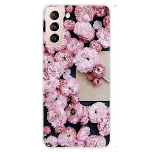 For Samsung Galaxy S22+ 5G Shockproof Painted Transparent TPU Phone Protective Case(Envelope Rose)