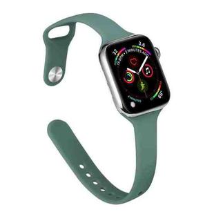 Slimming Silicone Watch Band For Apple Watch Ultra 49mm / Series 8&7 45mm / SE 2&6&SE&5&4 44mm / 3&2&1 42mm(Pine Needle Green)