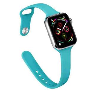Slimming Silicone Watch Band For Apple Watch Ultra 49mm / Series 8&7 45mm / SE 2&6&SE&5&4 44mm / 3&2&1 42mm(Teal Green)