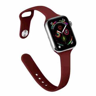 Slimming Silicone Watch Band For Apple Watch Series 8&7 41mm / SE 2&6&SE&5&4 40mm / 3&2&1 38mm(Wine Red)