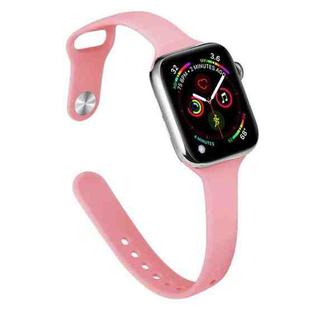 Slimming Silicone Watch Band For Apple Watch Series 8&7 41mm / SE 2&6&SE&5&4 40mm / 3&2&1 38mm(Bright Pink)
