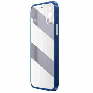 For iPhone 12 Pro Max WK WPC-011 Shockproof PC Phone Case with Tempered Glass Film(Blue)