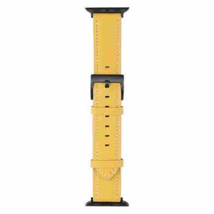 Leather Watch Band For Apple Watch Ultra 49mm / Series 8&7 45mm / SE 2&6&SE&5&4 44mm / 3&2&1 42mm(Yellow)
