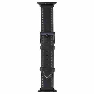 Leather Watch Band For Apple Watch Ultra 49mm / Series 8&7 45mm / SE 2&6&SE&5&4 44mm / 3&2&1 42mm(Black)