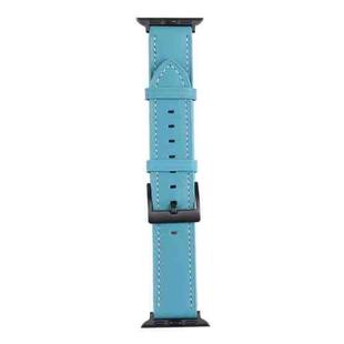 Leather Watch Band For Apple Watch Ultra 49mm / Series 8&7 45mm / SE 2&6&SE&5&4 44mm / 3&2&1 42mm(Blue)