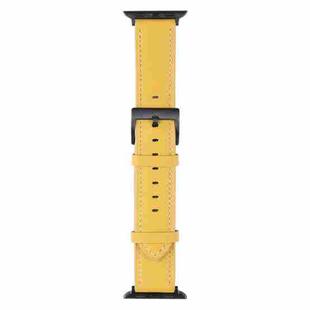 Leather Watch Band For Apple Watch Series 8&7 41mm / SE 2&6&SE&5&4 40mm / 3&2&1 38mm(Yellow)
