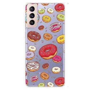 For Samsung Galaxy S22 5G Painted Pattern High Transparent TPU Phone  Protective Case(Donuts)