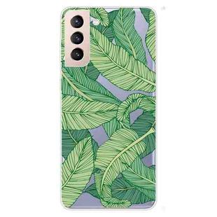 For Samsung Galaxy S22 5G Painted Pattern High Transparent TPU Phone  Protective Case(Banana Leaf)