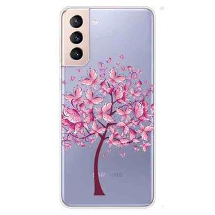 For Samsung Galaxy S22 5G Painted Pattern High Transparent TPU Phone  Protective Case(Butterfly Tree)