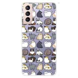 For Samsung Galaxy S22+ 5G Painted Pattern High Transparent TPU Phone  Protective Case(Mini Cat)