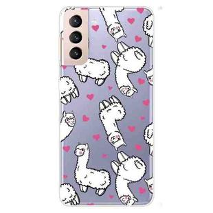 For Samsung Galaxy S22+ 5G Painted Pattern High Transparent TPU Phone  Protective Case(Alpaca)