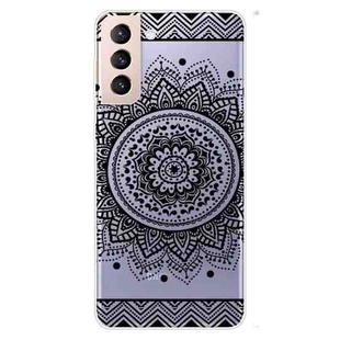 For Samsung Galaxy S22 5G Coloured Drawing Pattern Highly Transparent TPU Phone Protective Case(Mandala)