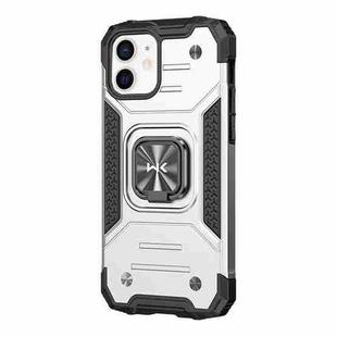 For iPhone 12 WK WTP-012 Shockproof PC + TPU + Metal Phone Case with Ring Holder(Silver)