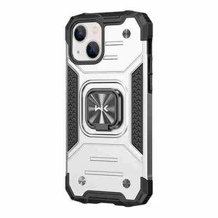 For iPhone 13 mini WK WTP-012 Shockproof PC + TPU + Metal Phone Case with Ring Holder (Silver)