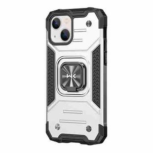For iPhone 13 WK WTP-012 Shockproof PC + TPU + Metal Phone Case with Ring Holder(Silver)