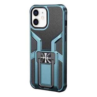 For iPhone 12 WK WTP-013 Shockproof PC + TPU Phone Case with Metal Holder(Deep Blue)