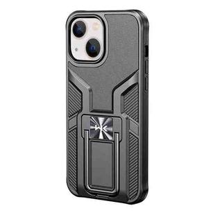 For iPhone 13 WK WTP-013 Shockproof PC + TPU Phone Case with Metal Holder(Black)