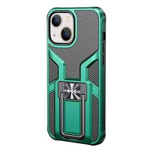 For iPhone 13 WK WTP-013 Shockproof PC + TPU Phone Case with Metal Holder(Malachite Green)