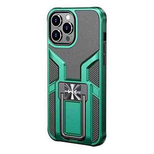 For iPhone 13 Pro Max WK WTP-013 Shockproof PC + TPU Phone Case with Metal Holder (Malachite Green)