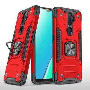 For OPPO A5 & A9 Magnetic Armor Shockproof TPU + PC Phone Case with Metal Ring Holder(Red)