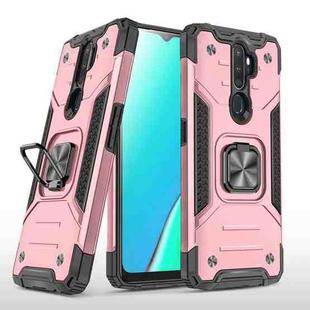 For OPPO A5 & A9 Magnetic Armor Shockproof TPU + PC Phone Case with Metal Ring Holder(Rose Gold)