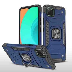 For OPPO Realme C11 Magnetic Armor Shockproof TPU + PC Phone Case with Metal Ring Holder(Blue)