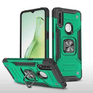 For OPPO A31 Magnetic Armor Shockproof TPU + PC Phone Case with Metal Ring Holder(Dark Green)