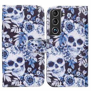 For Samsung Galaxy S22 5G Horizontal Flip Phone Leather Case with Holder & Card Slots & Photo Frame & Wallet(Skull)