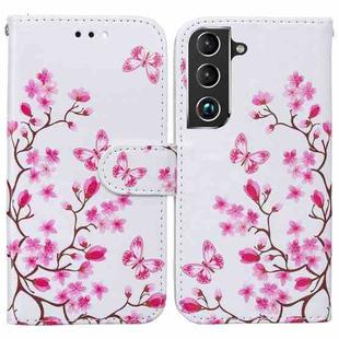 For Samsung Galaxy S22 5G Horizontal Flip Phone Leather Case with Holder & Card Slots & Photo Frame & Wallet(Butterfly Love Flower)