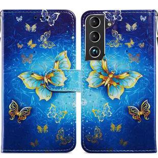 For Samsung Galaxy S22 5G Painted Pattern Horizontal Flip Phone Leather Case with Holder & Card Slots & Photo Frame(Phnom Penh Butterfly)
